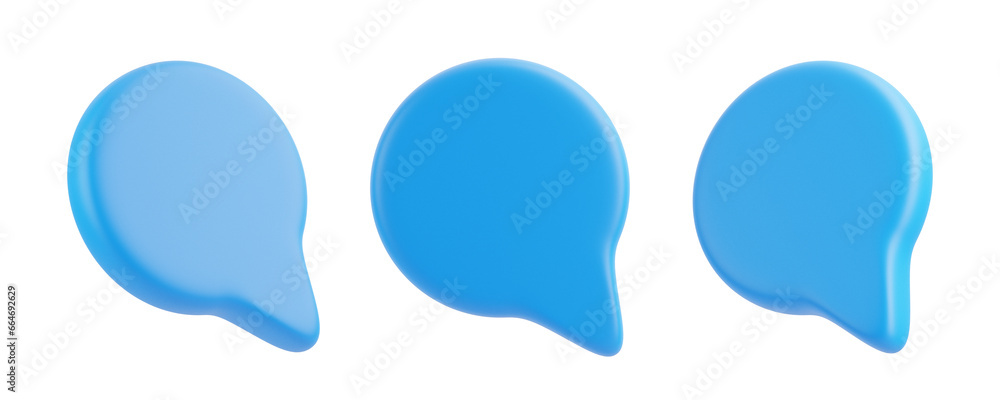 Poster speech bubble isolated on white background. chat icon set. chatting box, message box. 3d render illu