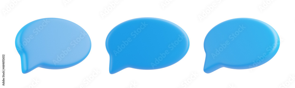 Poster speech bubble isolated on white background. chat icon set. chatting box, message box. 3d render illu