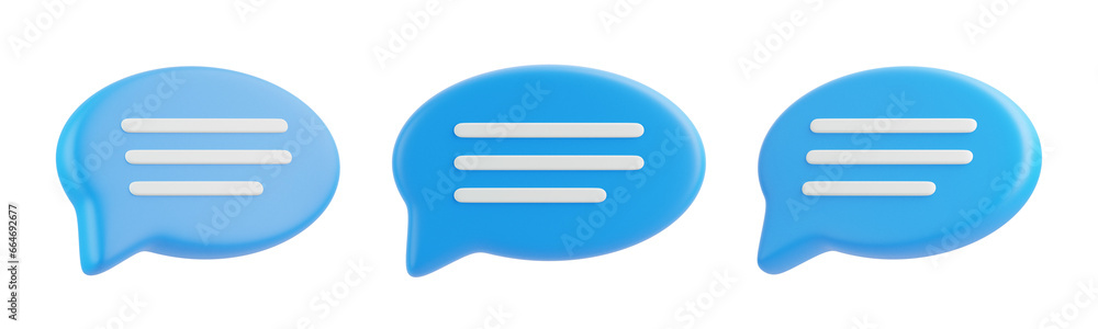 Poster speech bubble isolated on white background. chat icon set. chatting box, message box. 3d render illu