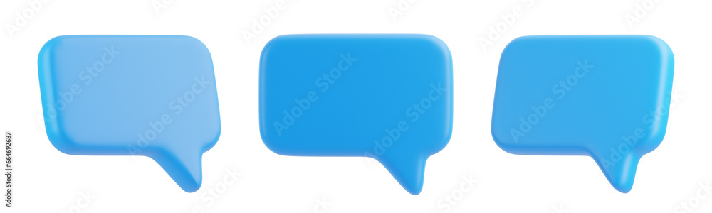 Poster speech bubble isolated on white background. chat icon set. chatting box, message box. 3d render illu