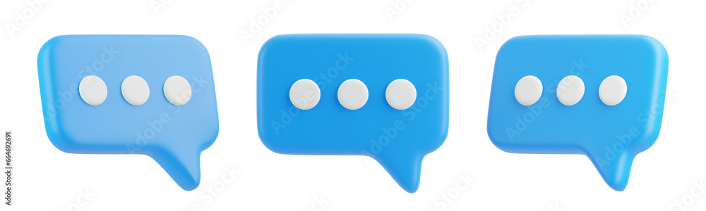 Poster speech bubble isolated on white background. chat icon set. chatting box, message box. 3d render illu