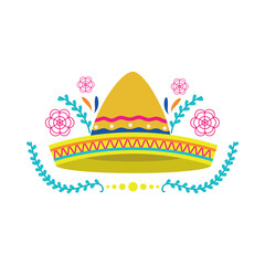 mexican sombrero and flowers