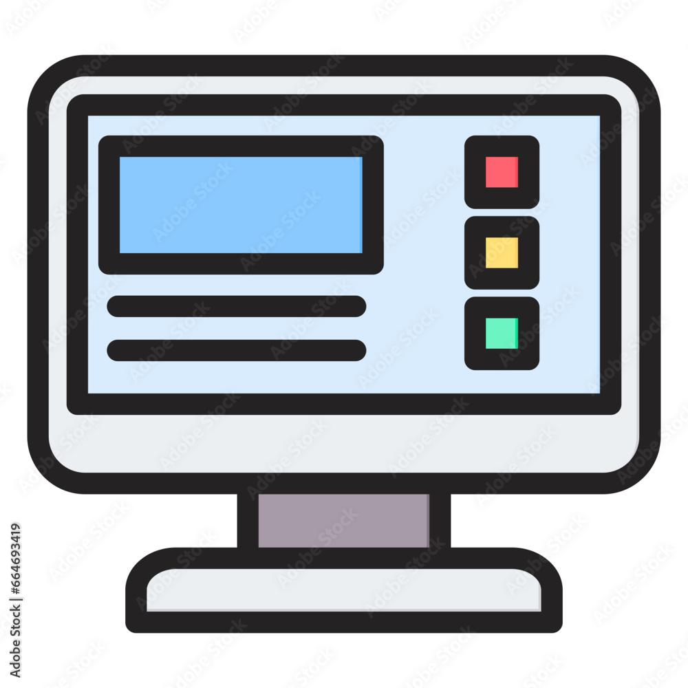 Poster user interface outline color icon