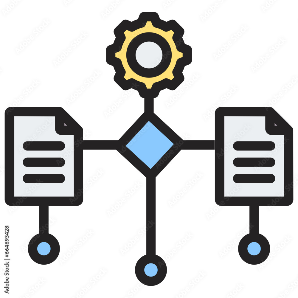 Poster workflow outline color icon