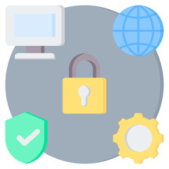 Network Secure Infrastructure Flat Icon