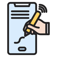 Digital Signatures Outline Color Icon