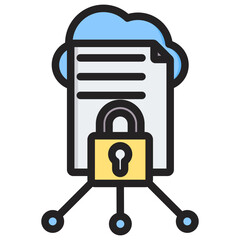 Secure Data Transmission Outline Color Icon