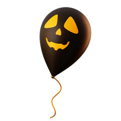 3D Illustration of Spooky Ghost Balloon, Halloween Icon rendering