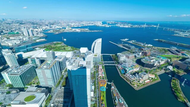 横浜タイムラプス　Oct.2023　地平線の向こう東京都心まで望む
