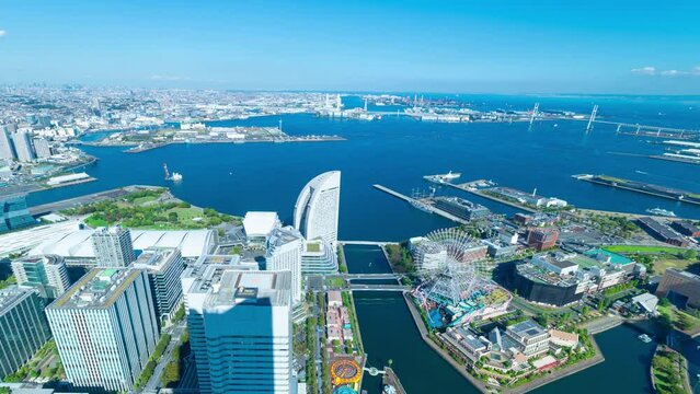 横浜タイムラプス　Oct.2023　地平線の向こう東京都心まで望む