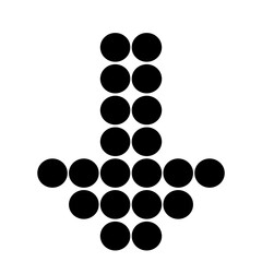 icon set of circles in the shape of a downward arrow on a white background