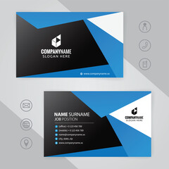 Set of blue and white Modern Corporate Business Card Design Templates, vector eps 10