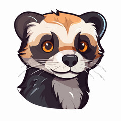 Vector Style of a Grinning Polecat


