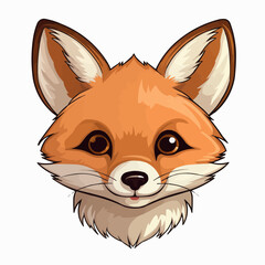 Cuddly Fox Cartoon Face in Vector

