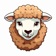 Vector Cartoon of a Charming Sheep's Face

