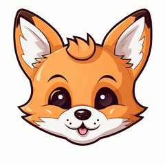 Smiling Fox Face in Vector Cartoon

