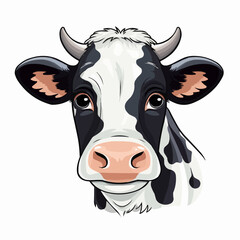 Isolated Cow Vector on White Background

