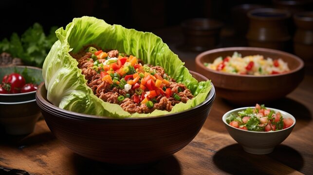 A beef taco fresh lettuce diced UHD wallpaper Stock Photographic Image