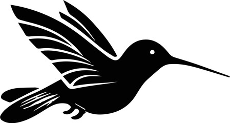 Obraz premium Humming bird silhouette drawing cartoon