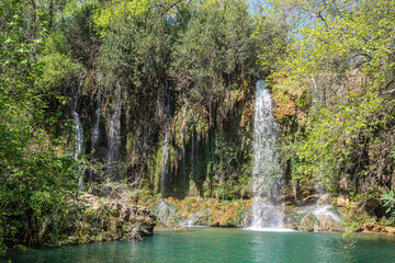 Fototapeta na wymiar Kursunlu waterfall in Antalya, Turkey.