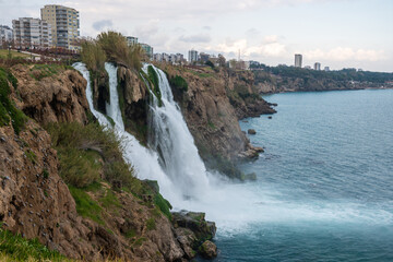 Obraz premium Lower Duden Waterfall in Lara neighbourhood of Antalya, Turkey.