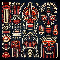 Vibrant African Tribal Pattern Illustration