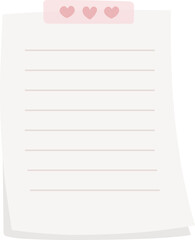 Ruled paper with tape illustration