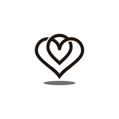 love heart pin location symbol logo vector