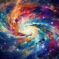 Colorful and dynamic abstract background featuring vibrant powder hues