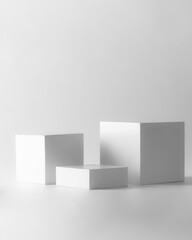 white podium isolated on white background