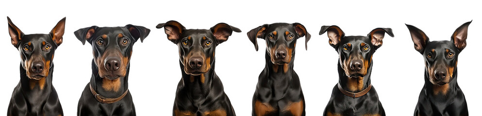 Set of Doberman dog breed - obrazy, fototapety, plakaty