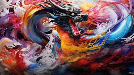 Abstract colorful image of Chinese dragon