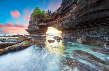 Sunset at Batu Bolong & Tanah Lot - Bali, Indonesia - 664706830