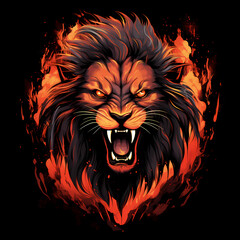 Fototapeta premium Flaming Lion