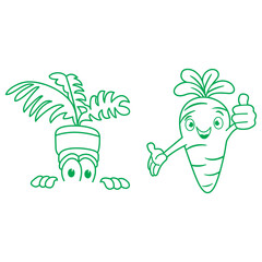 Make a Professional Carrot LIne Vector