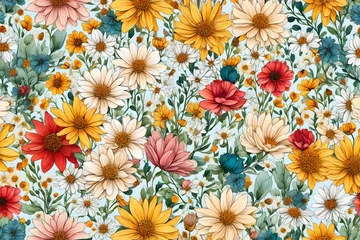 Möbelaufkleber seamless floral background © Image Studio
