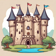 Drawing of castle on the hill