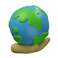 3d render illustration Love Mother Earth Day Icon Earth Love