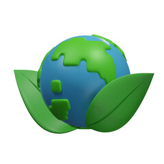 3d render illustration Love Mother Earth Day Icon Earth Love