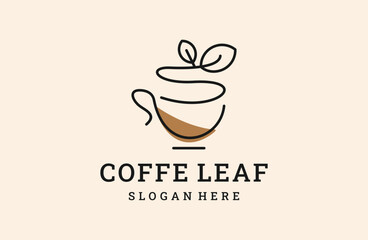 coffe leaf logo icon design template vector illustration