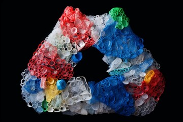 symbol for recycling plastic. Generative AI