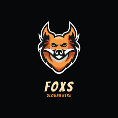 Naklejka premium Head Foxs Mascot Logo