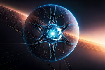 atom science background , full ultra hd, high resolution and cinematic photography  b - obrazy, fototapety, plakaty
