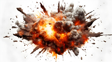 realistic explosion on white background