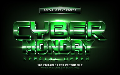 green cyber monday 3d style text effect