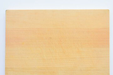 wooden cutting board isolated on white background, plank wood in the kitchen