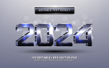 2024 happy new year modern text effect