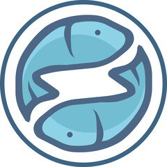 Obraz premium Pisces zodiac icon