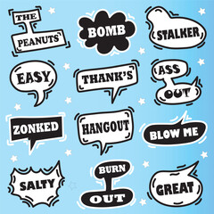 Free vector speech bubbles hand drawn coloring