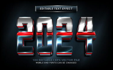 2024 happy new year 3d style text effect